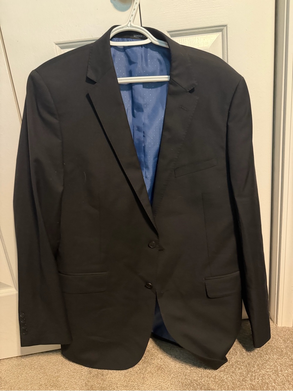 Men's London Fog Black Two-Button Blazer with Blue Lining & Dress pants